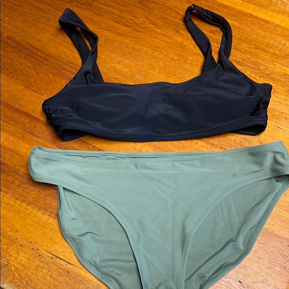 Aerie Black and Olive Bikini Set